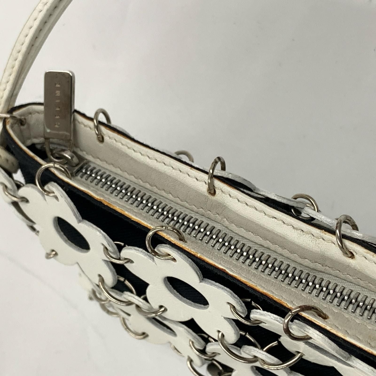 Celine Flower Mini Pouch Pochette White Black — view 7
