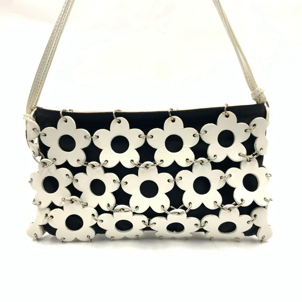 Celine Flower Mini Pouch Pochette White Black — view 2