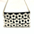 Celine Flower Mini Pouch Pochette White Black — view 2