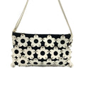 Celine Flower Mini Pouch Pochette White Black