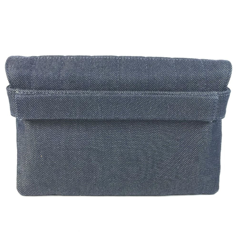 Chanel Clutch 2.55 Logo Choco Bar Denim Blue — view 2