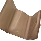 Prada Trifold Wallet Beige Leather — view 3
