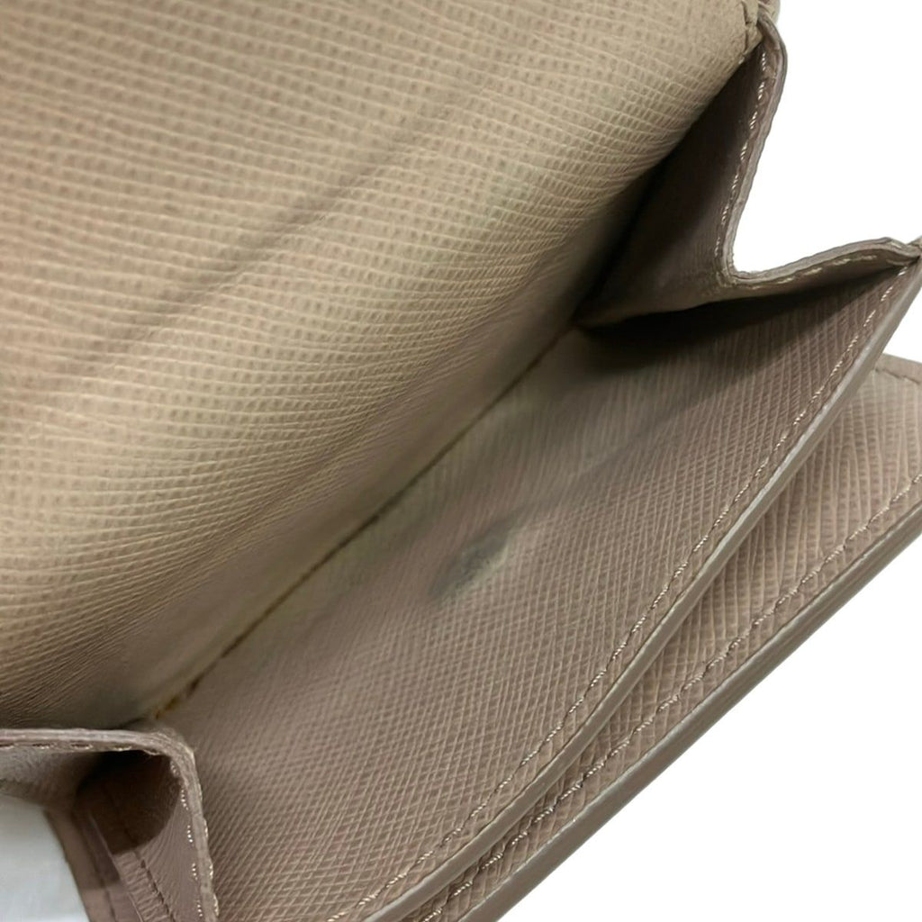 Prada Trifold Wallet Beige Leather — view 4