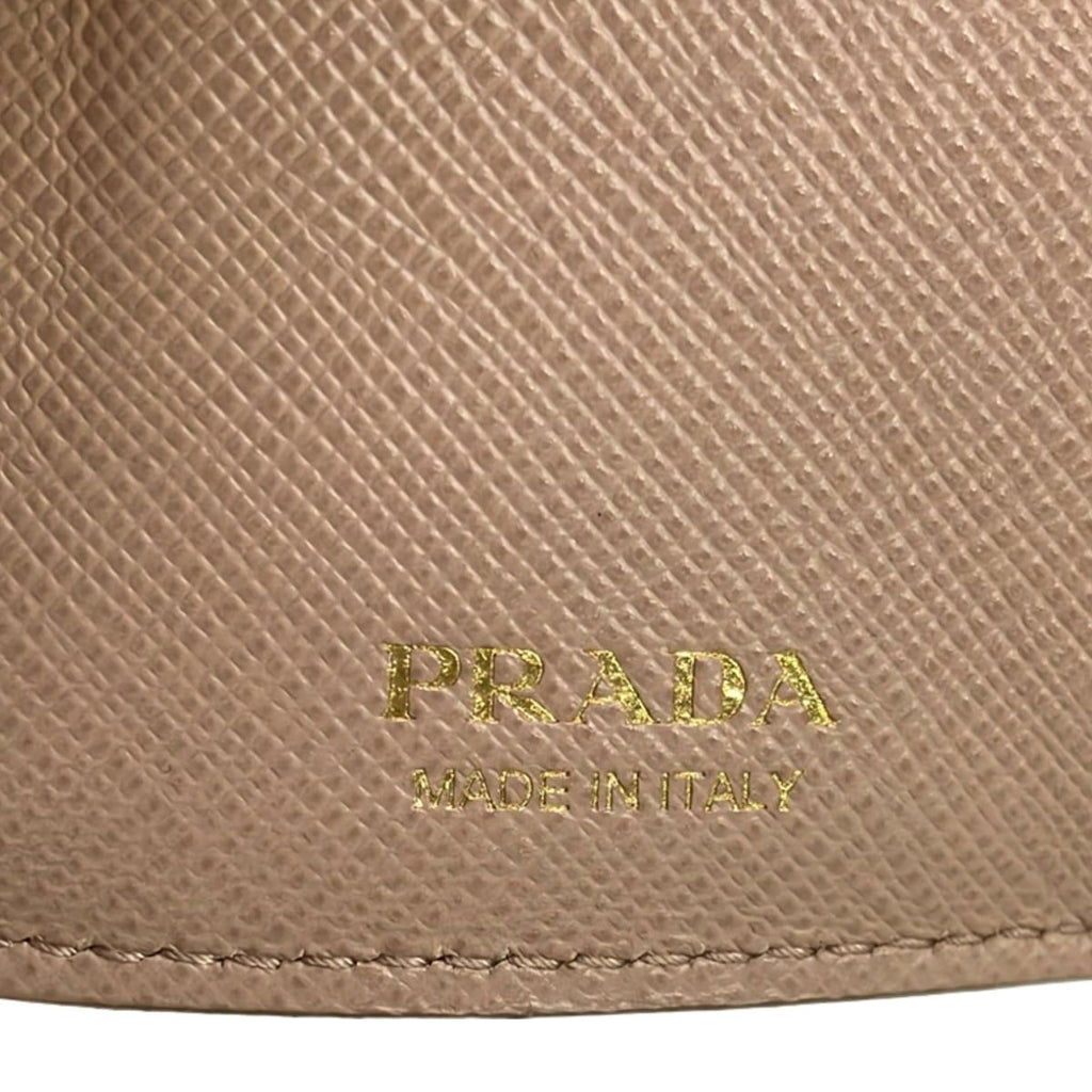 Prada Trifold Wallet Beige Leather — view 5