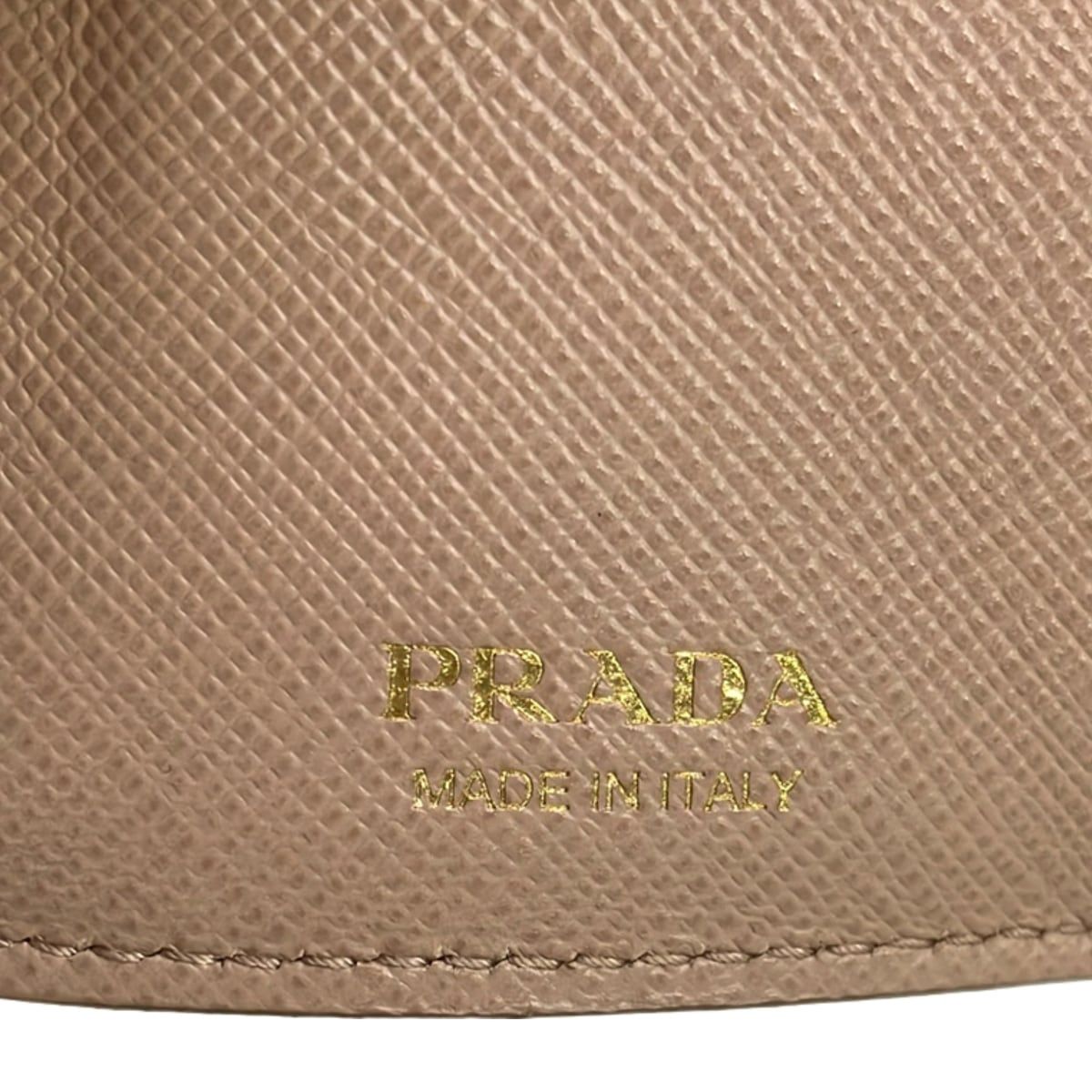 Prada Trifold Wallet Beige Leather — view 5