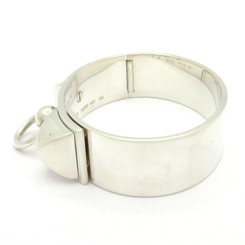 Hermes Bangle Collier de Chien MM Silver Bracelet — view 6