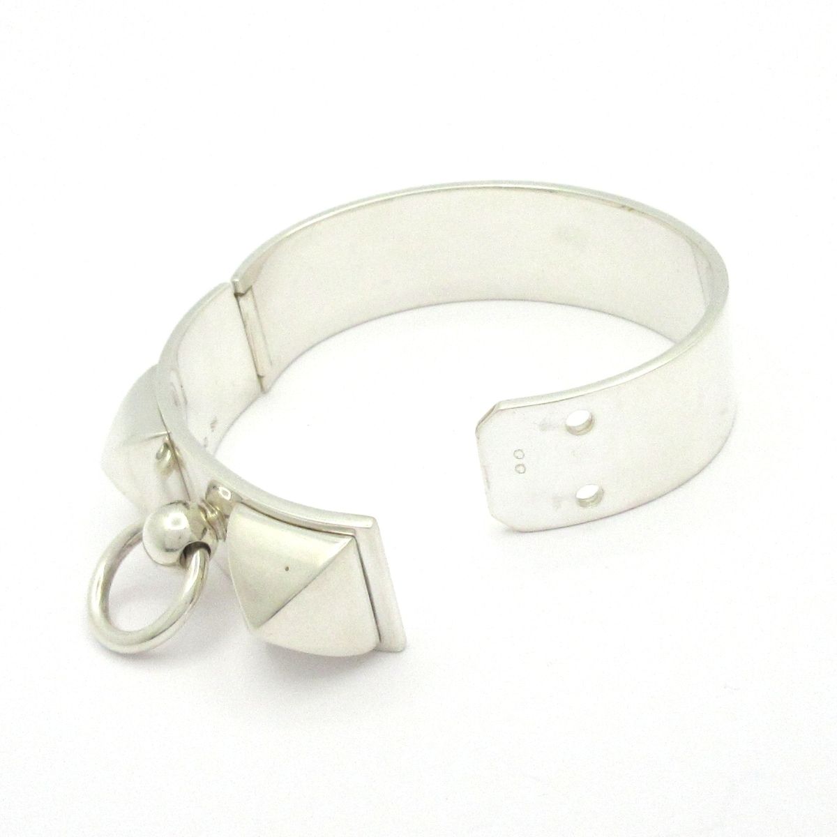 Hermes Bangle Collier de Chien MM Silver Bracelet — view 5