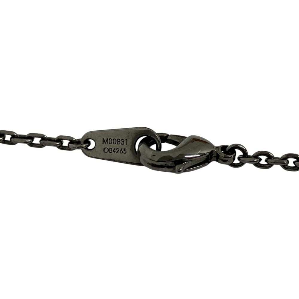 Louis Vuitton Pendant Vivienne Necklace LV Charm Black — view 4