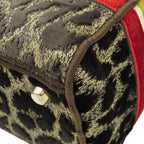 Dior 2-Way Bag Lady Medium Velvet Brown Multicolor Gold Delight Leopard — view 4