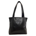 Chanel CC Logo Tote Bag Calfskin