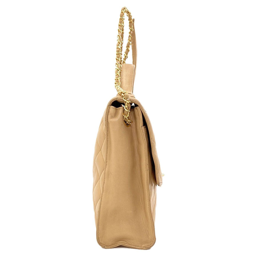 Chanel Quilted CC Logo Chain Gold 2-Way Handbag Lambskin — view 3