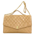 Chanel Quilted CC Logo Chain Gold 2-Way Handbag Lambskin