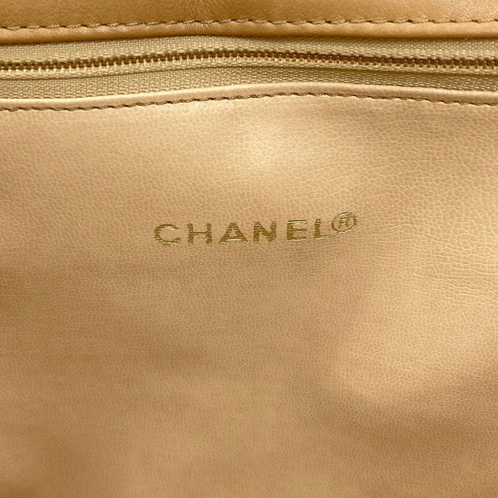 Chanel Quilted CC Logo Chain Gold 2-Way Handbag Lambskin — view 6