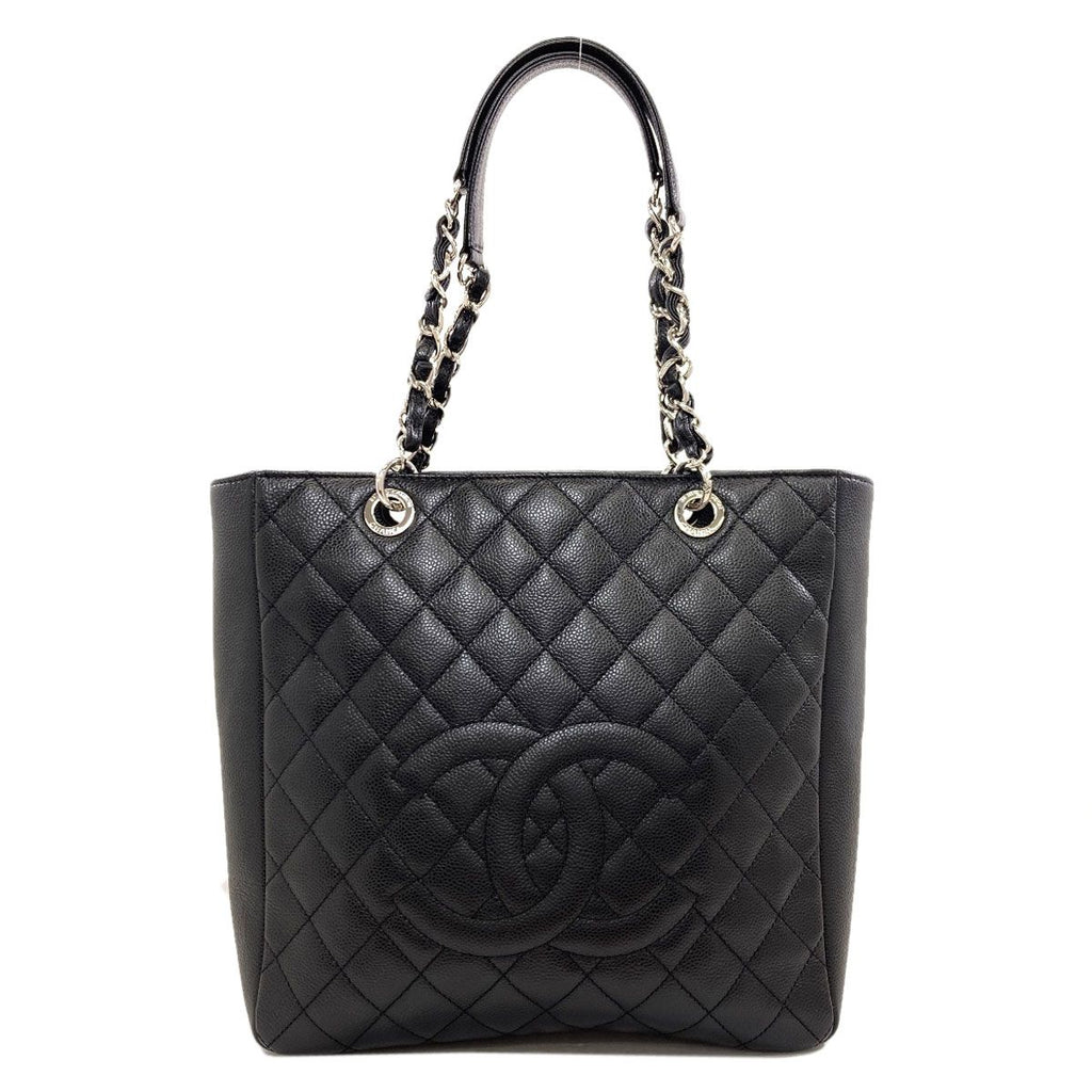 Chanel Quilted CC Logo Chain 2-Way Tote Bag Grained Calfskin