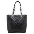 Chanel Quilted CC Logo Chain 2-Way Tote Bag Grained Calfskin