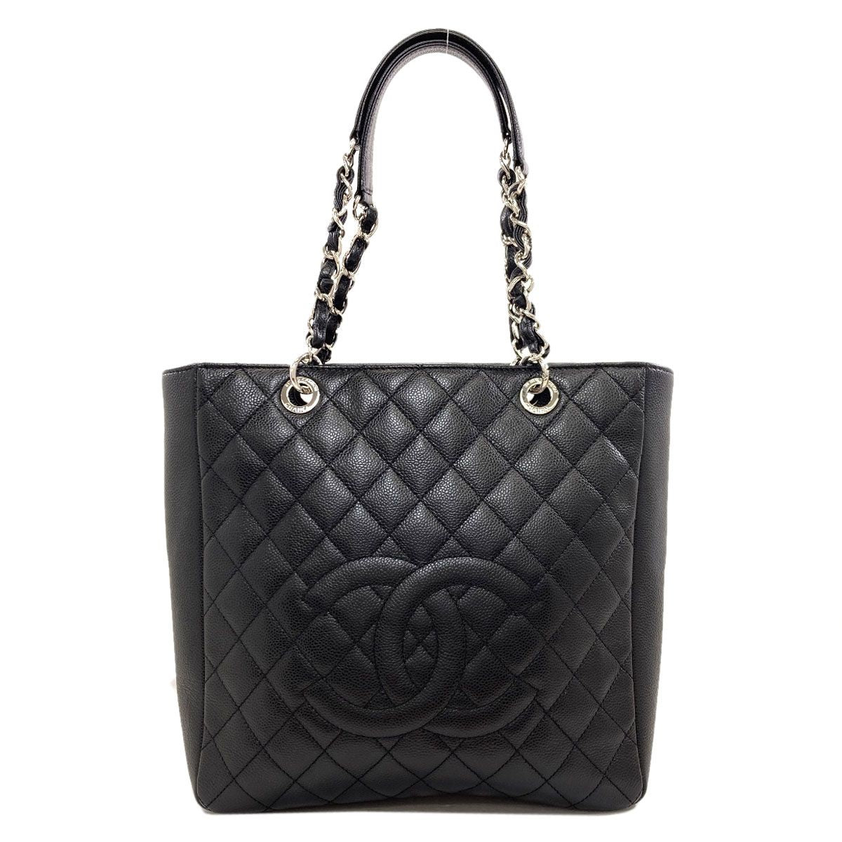 Chanel Quilted CC Logo Chain 2-Way Tote Bag Grained Calfskin