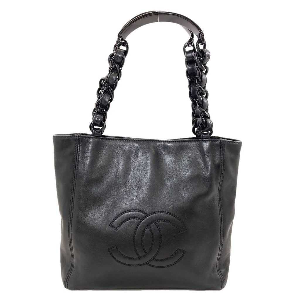 Chanel CC Logo Tote Bag Lambskin