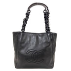 Chanel CC Logo Tote Bag Lambskin