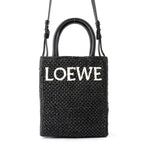 Loewe Standard Raffia Leather 2-Way Shoulder Bag Black