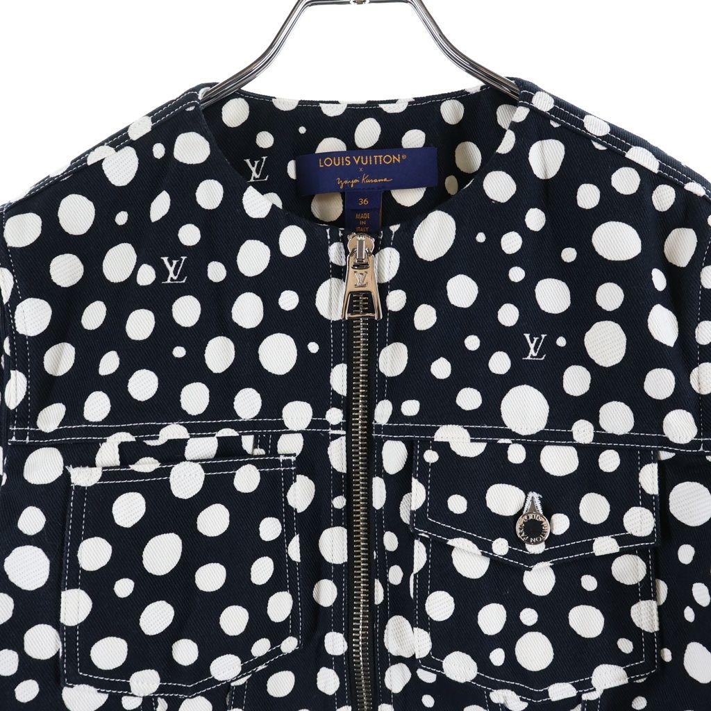 Louis Vuitton YK Infinity Dot Zip Up Collarless Jacket Cotton Yayoi Kusama — view 3