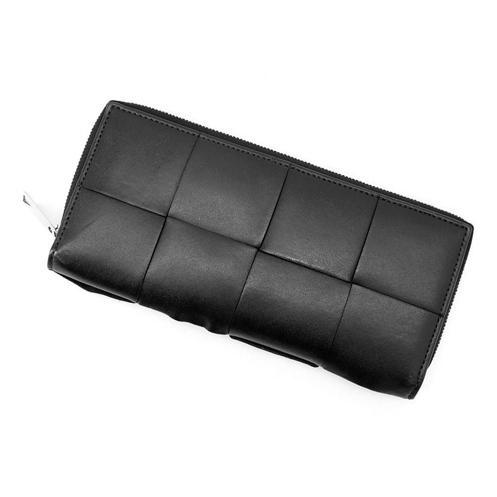 Bottega Veneta Wallet Maxi Intrecciato Cassette Slim Lambskin Black