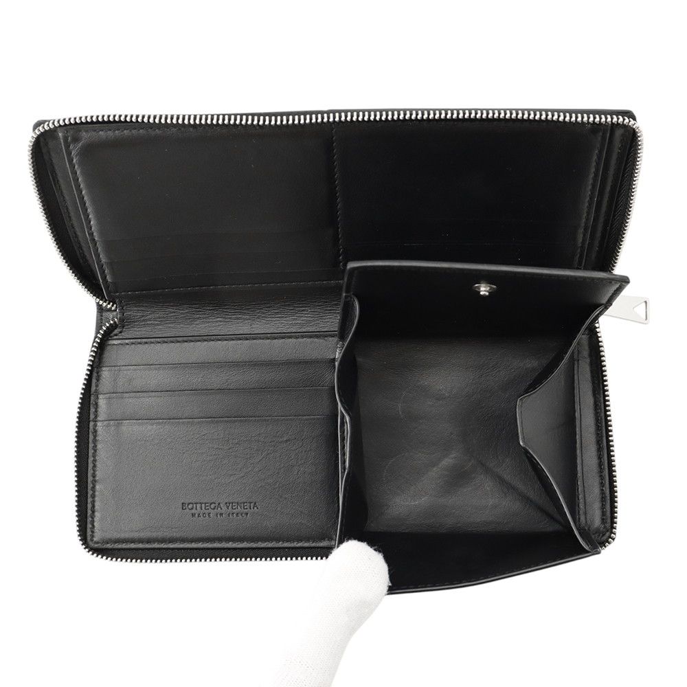 Bottega Veneta Wallet Maxi Intrecciato Cassette Slim Lambskin Black — view 4