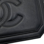 Chanel Chain Shoulder Bag Octagon CC Logo Lambskin Black — view 6