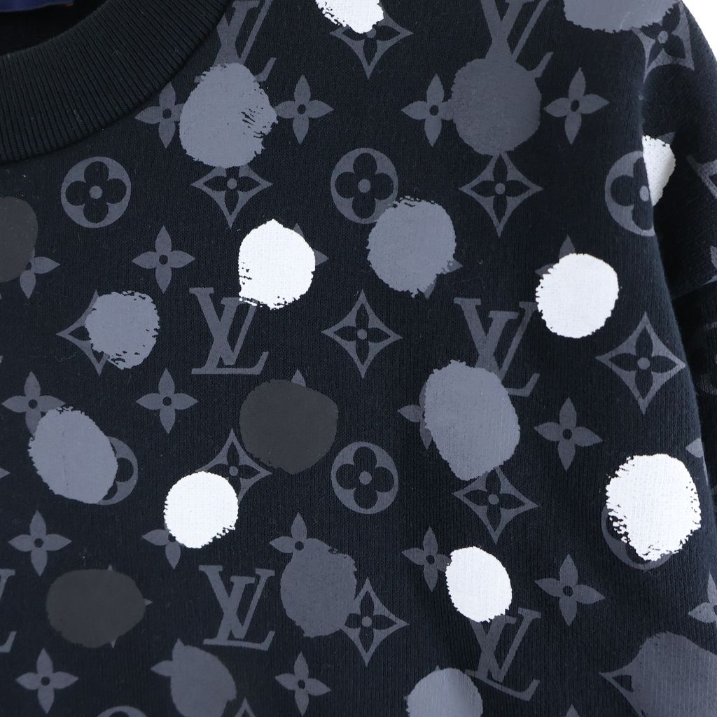 Louis Vuitton Yayoi Kusama Dot Monogram Sweatshirt Crew Neck Black — view 4