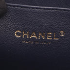 Chanel Shoulder Bag Quilted Vanity 2-Way Navy Caviar Leather Chain — view 4