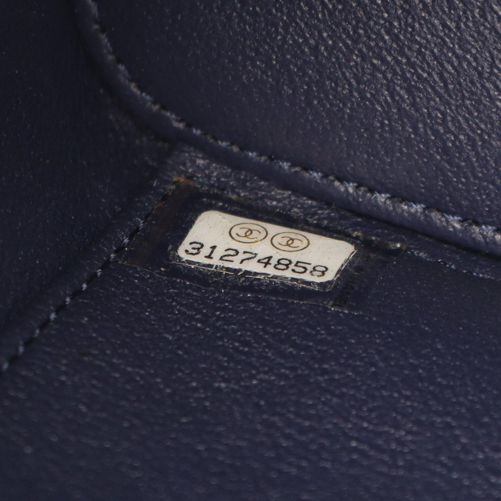 Chanel Shoulder Bag Quilted Vanity 2-Way Navy Caviar Leather Chain — view 5
