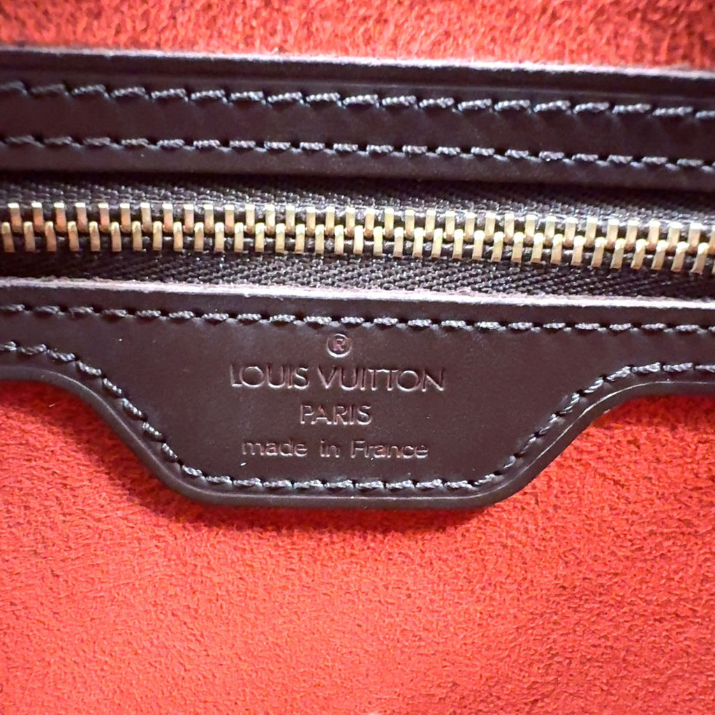 Louis Vuitton Looping GM Damier Ebene Leather Brown Shoulder Bag Gold — view 4