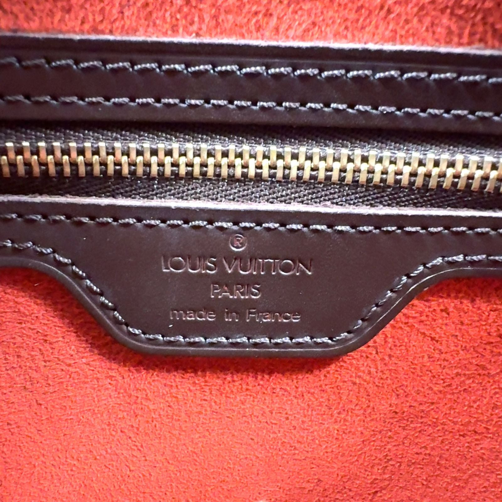 Louis Vuitton Looping GM Damier Ebene Leather Brown Shoulder Bag Gold — view 4