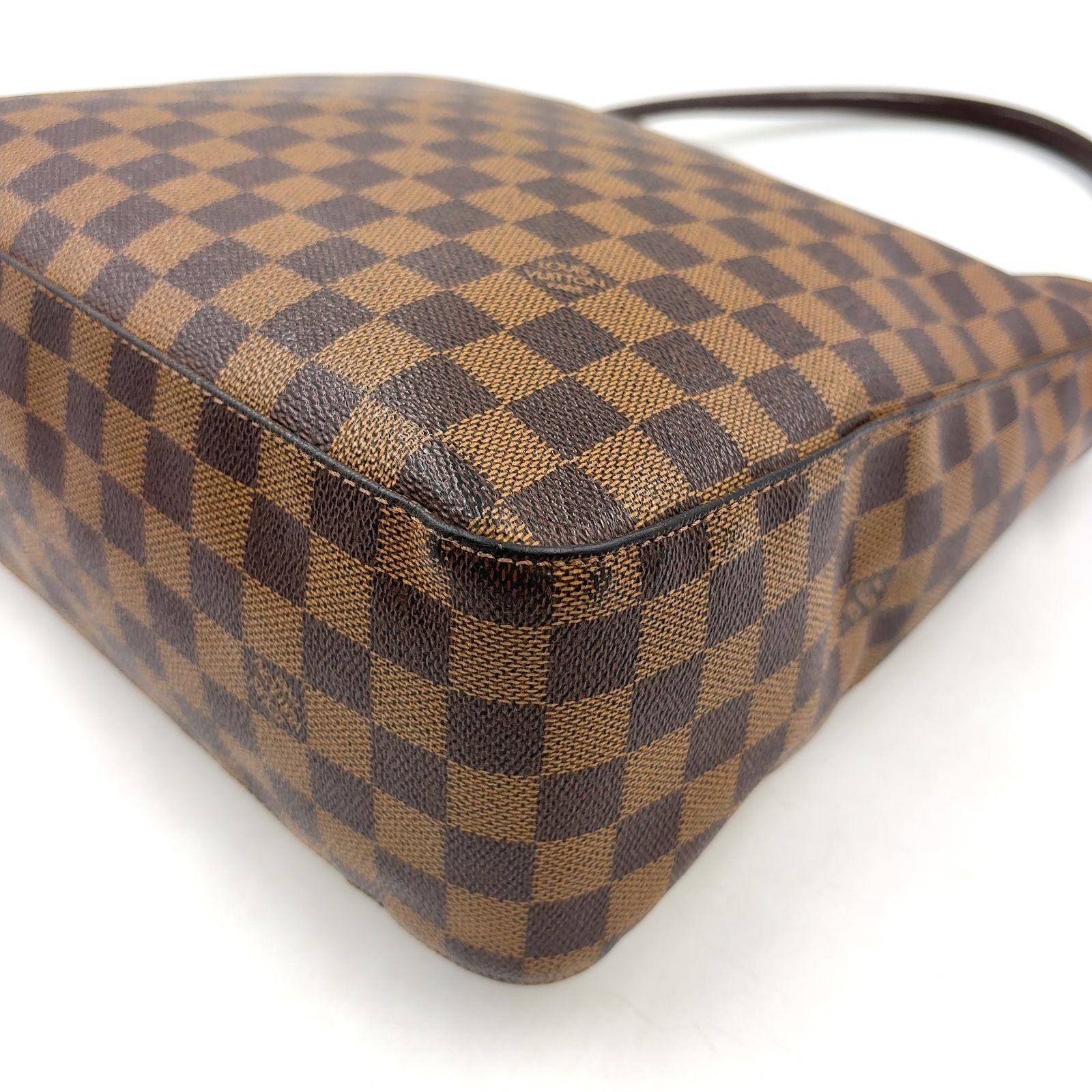 Louis Vuitton Looping GM Damier Ebene Leather Brown Shoulder Bag Gold — view 8