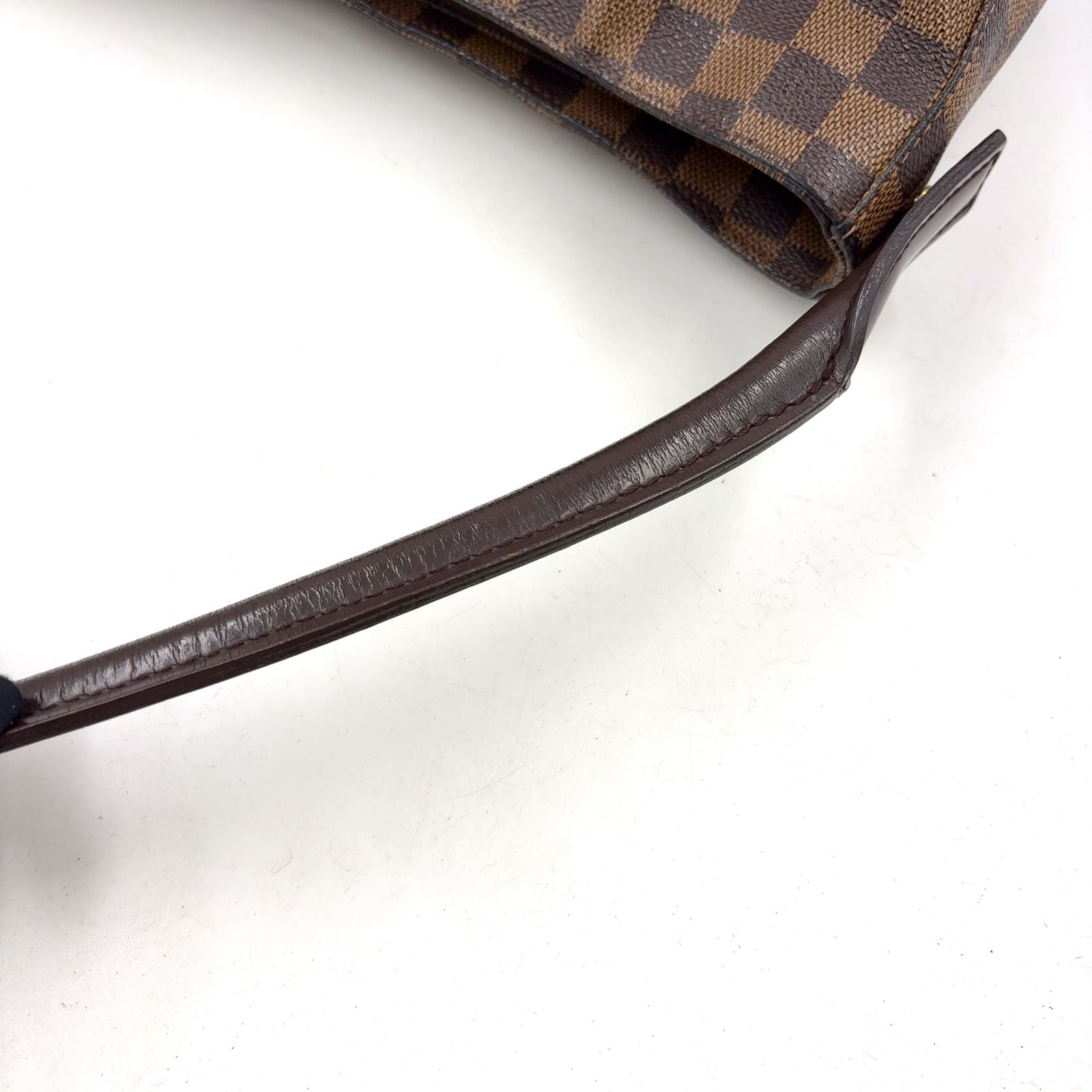 Louis Vuitton Looping GM Damier Ebene Leather Brown Shoulder Bag Gold — view 5