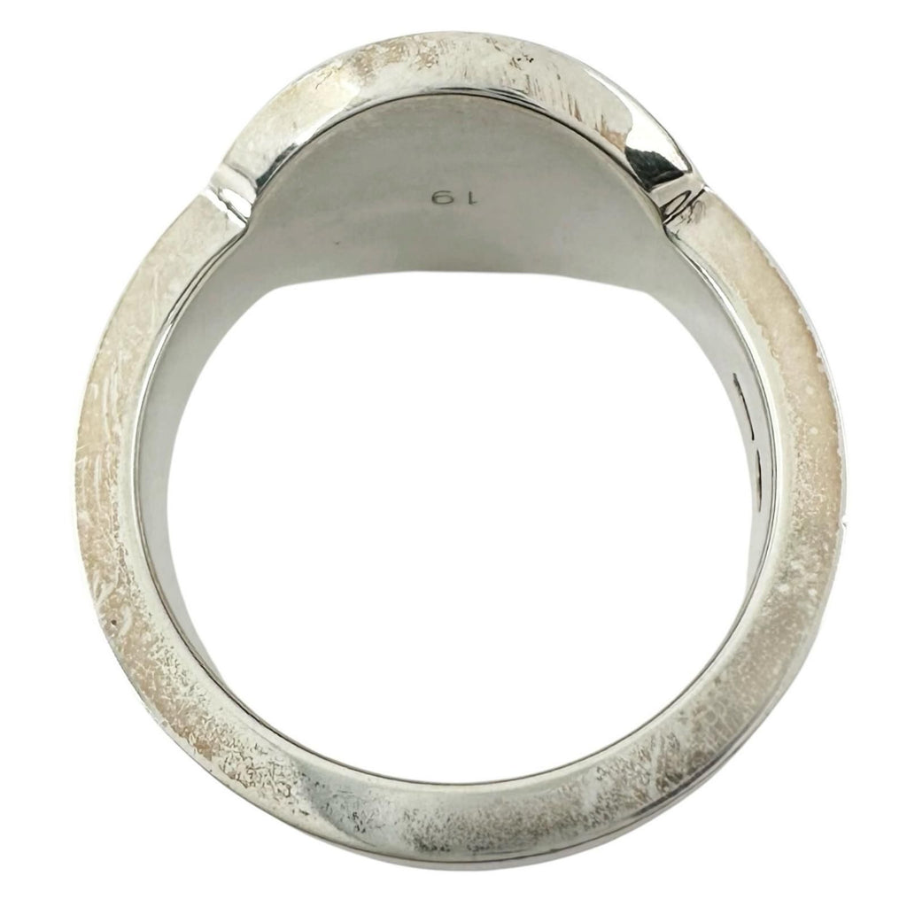 Gucci Trademark Oval Logo Silver Ring — view 2