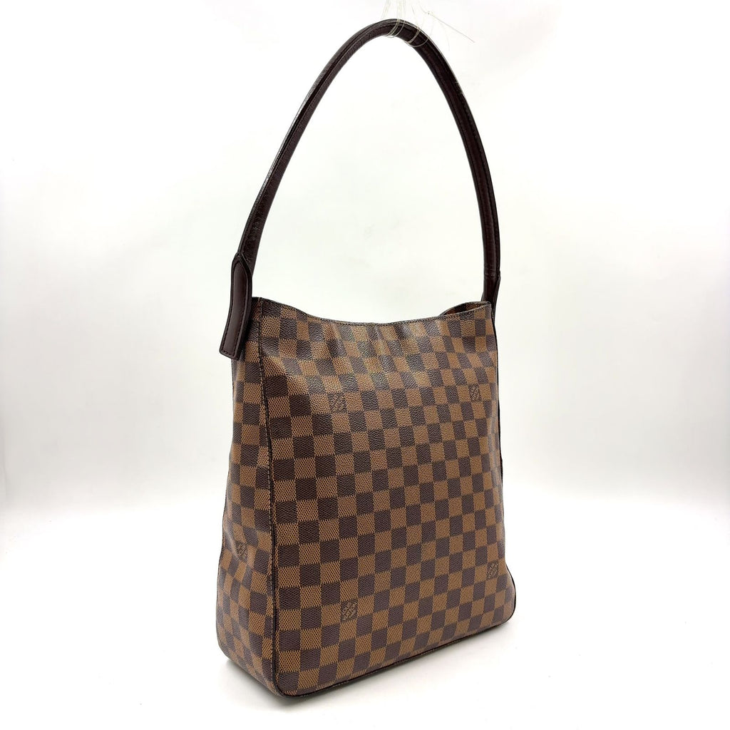 Louis Vuitton Looping GM Damier Ebene Leather Brown Shoulder Bag Gold — view 2