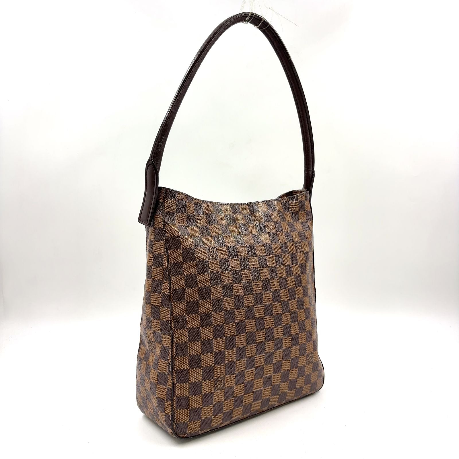 Louis Vuitton Looping GM Damier Ebene Leather Brown Shoulder Bag Gold — view 2