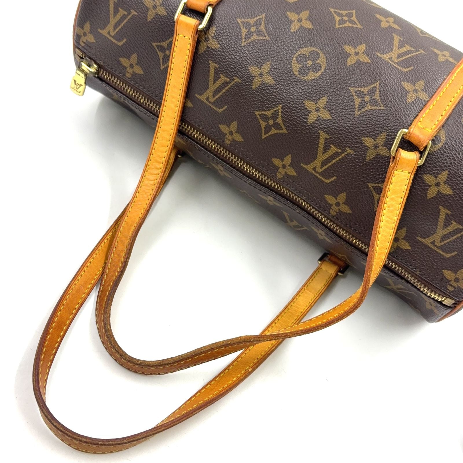 Louis Vuitton Papillon 30 Monogram Leather Brown Light Handbag Gold — view 6