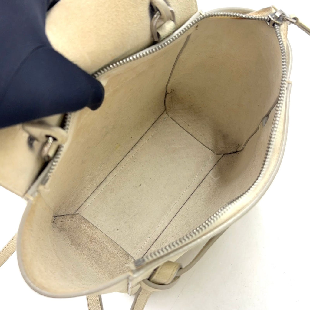 Celine Belt Bag Nano 2-Way Gray Leather Off White Silver — view 3