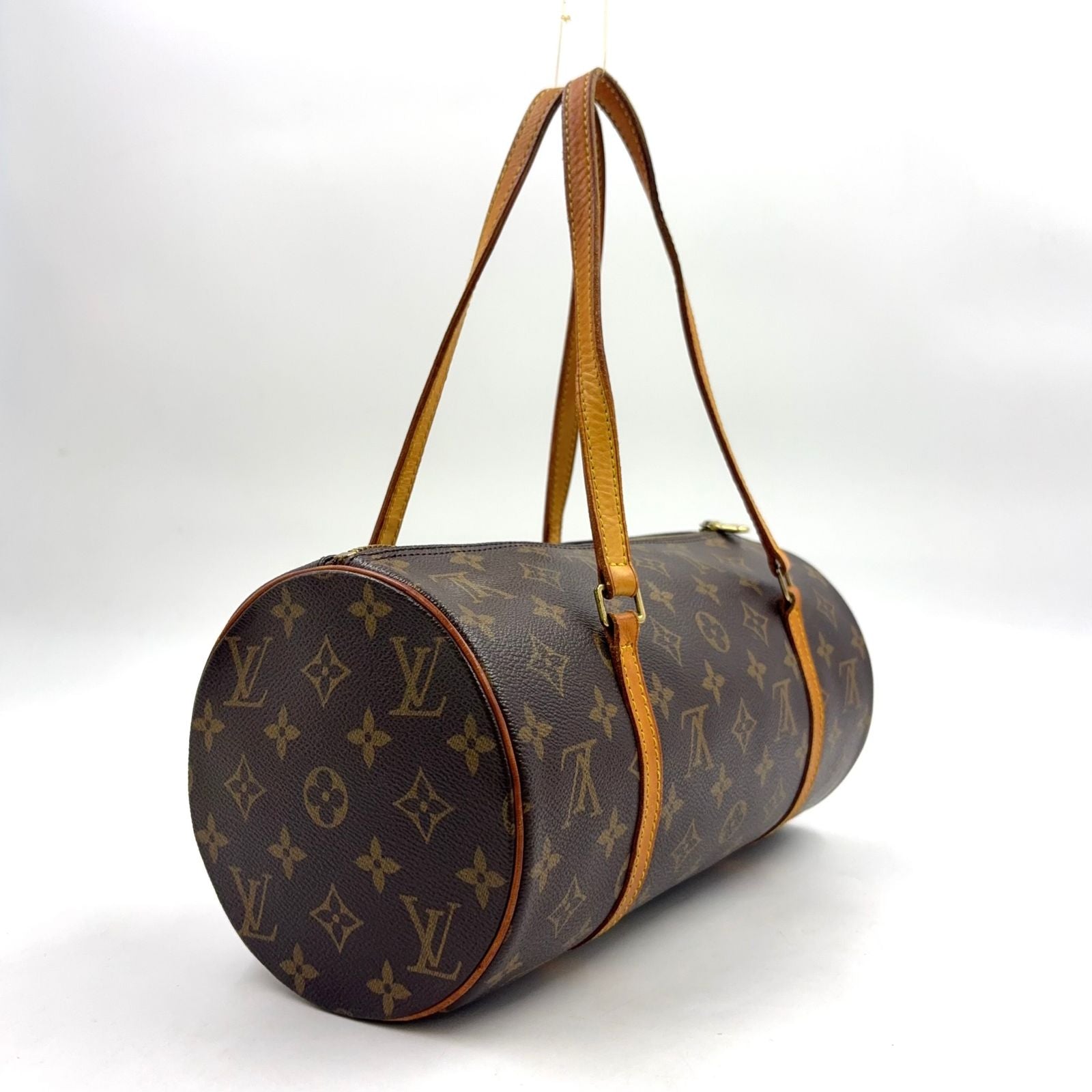 Louis Vuitton Papillon 30 Monogram Leather Brown Light Handbag Gold — view 2