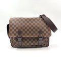 Louis Vuitton Messenger Melville Damier Ebene Leather Brown Shoulder Bag Gold