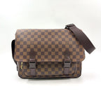 Louis Vuitton Messenger Melville Damier Ebene Leather Brown Shoulder Bag Gold