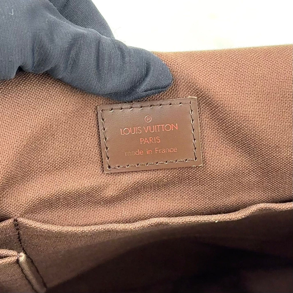 Louis Vuitton Messenger Melville Damier Ebene Leather Brown Shoulder Bag Gold — view 4