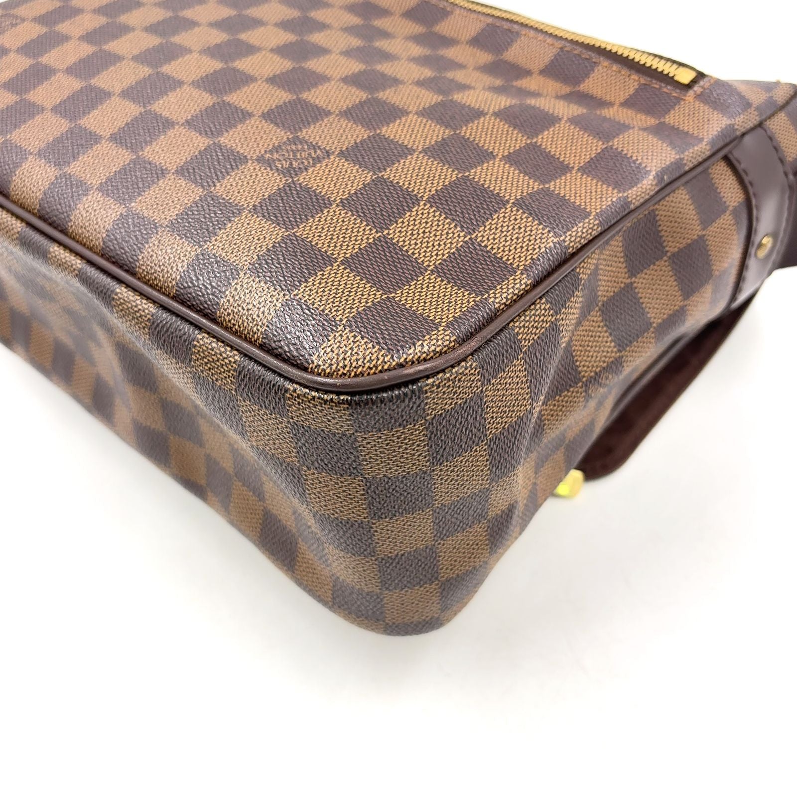 Louis Vuitton Messenger Melville Damier Ebene Leather Brown Shoulder Bag Gold — view 7