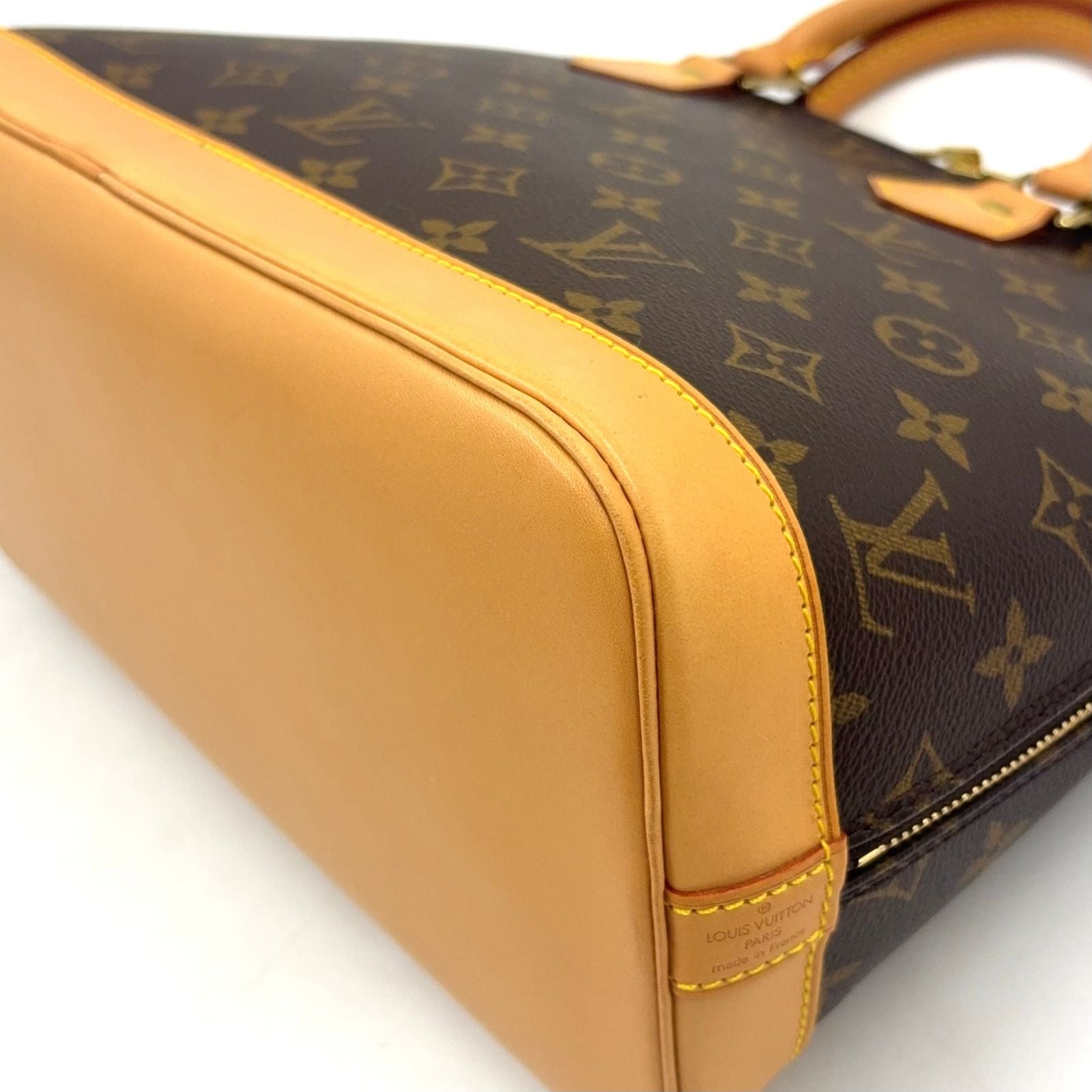 Louis Vuitton Alma PM Monogram Leather Brown Light Handbag Gold — view 6