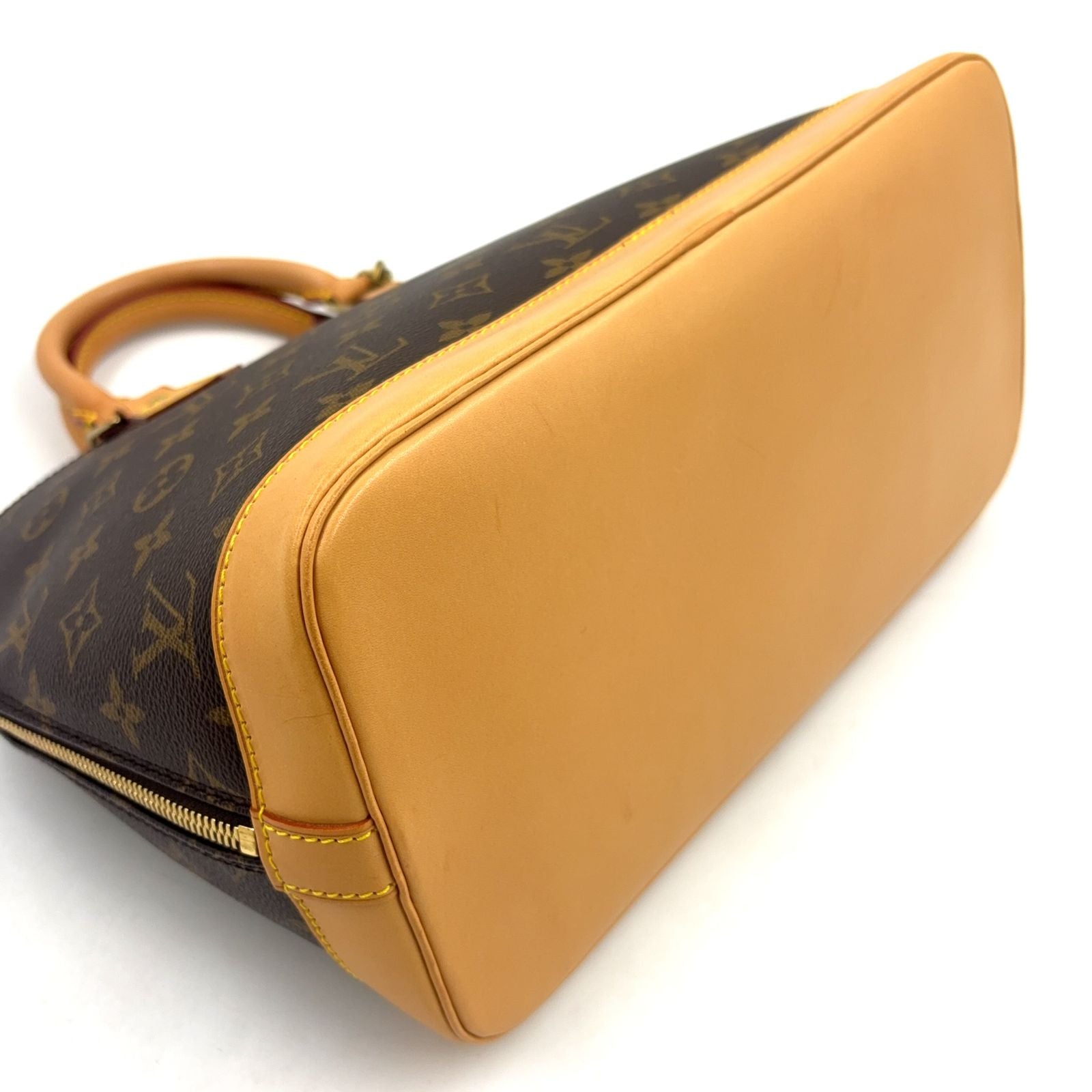 Louis Vuitton Alma PM Monogram Leather Brown Light Handbag Gold — view 5