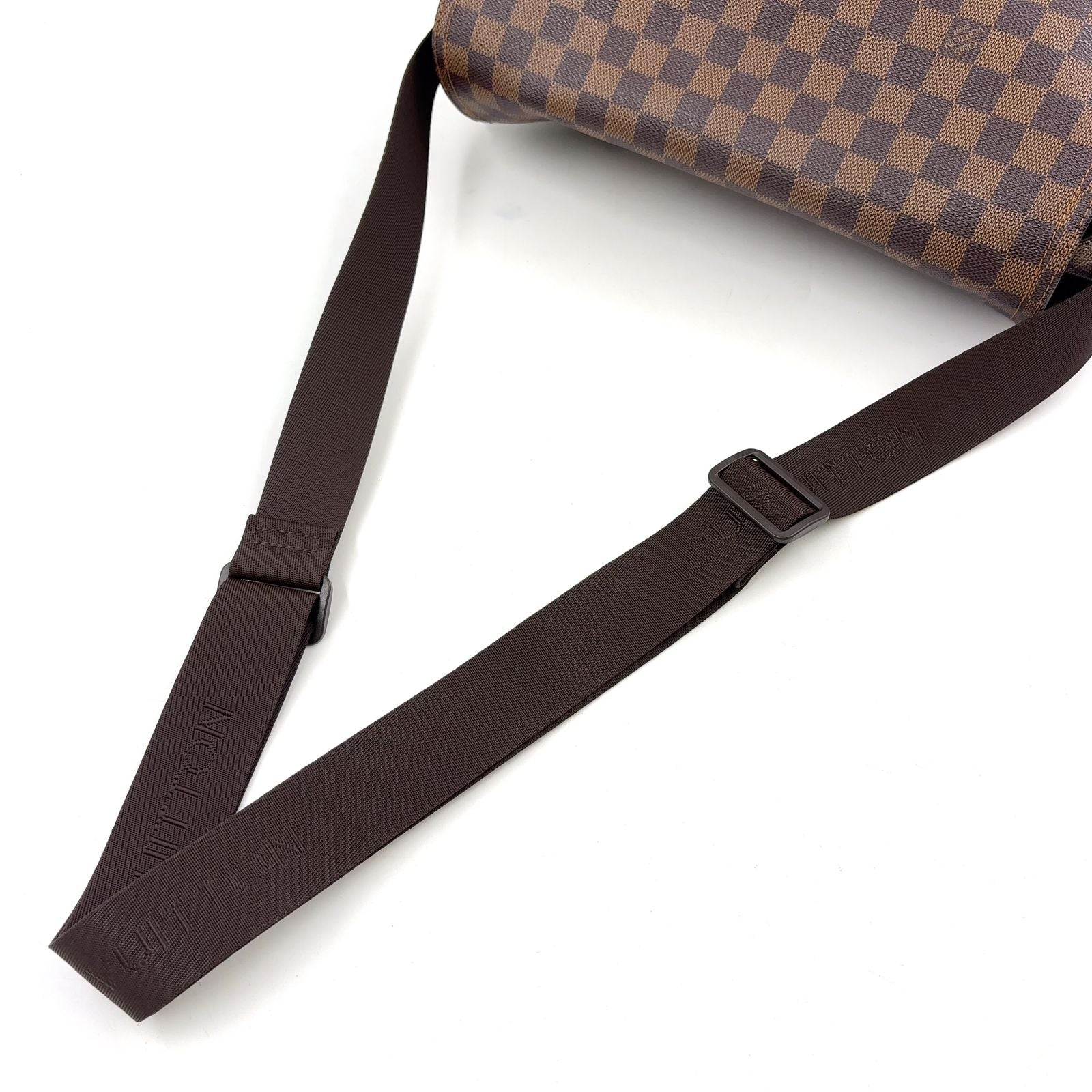 Louis Vuitton Messenger Melville Damier Ebene Leather Brown Shoulder Bag Gold — view 5