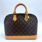 Louis Vuitton Alma PM Monogram Leather Brown Light Handbag Gold