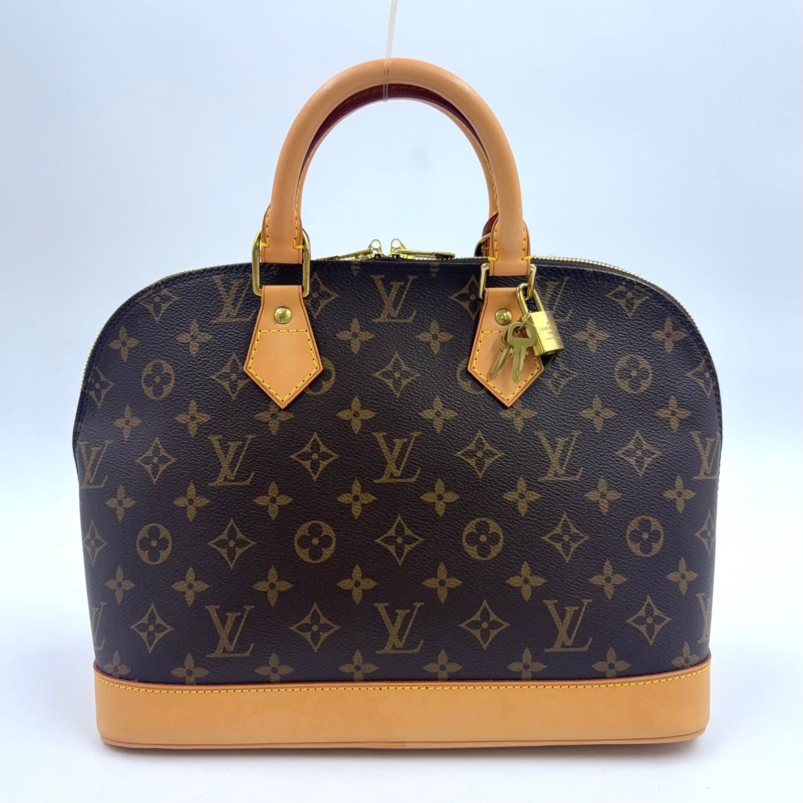 Louis Vuitton Alma PM Monogram Leather Brown Light Handbag Gold