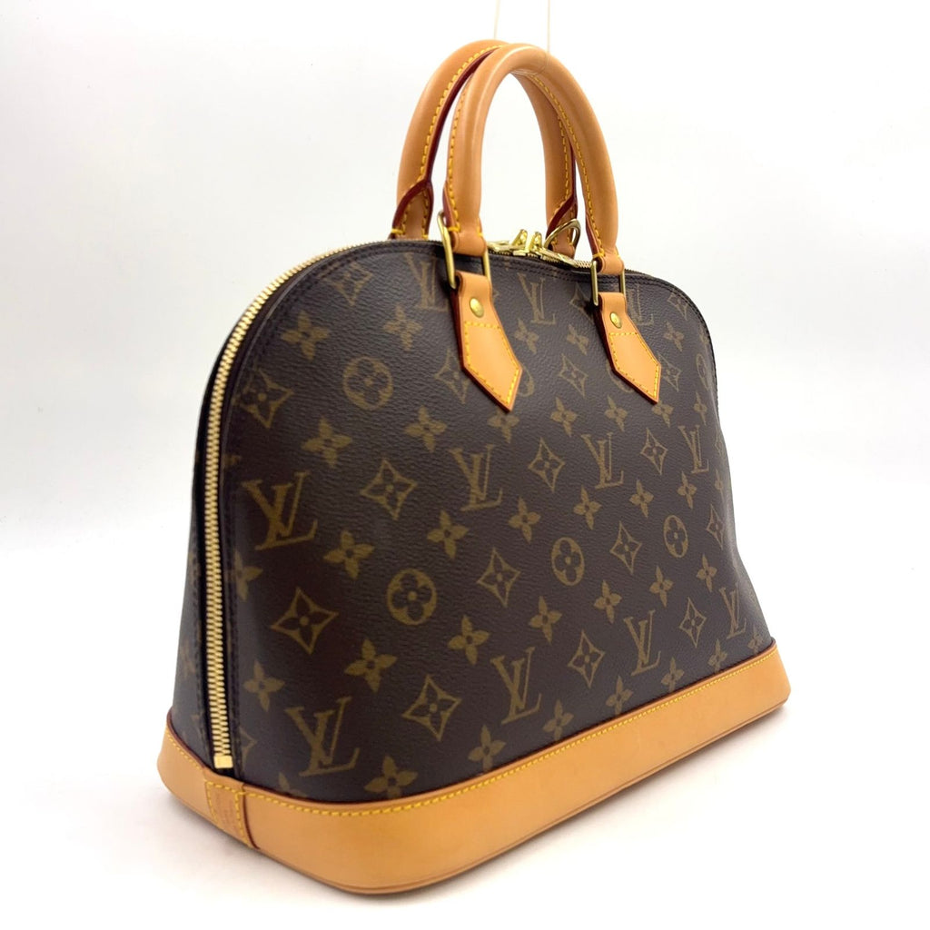 Louis Vuitton Alma PM Monogram Leather Brown Light Handbag Gold — view 2